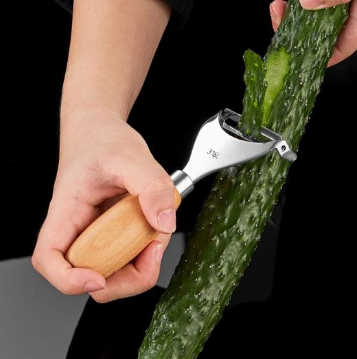 316不锈钢榉木手柄玉米刨刀（原色） 商品图3