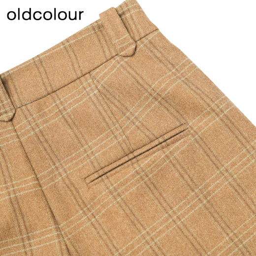 oldcolour冬季新款复古气质百搭格子西装休闲阔腿长裤女P450703A1 商品图3