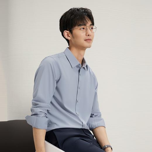 【5A抗菌2A防螨】柒牌长袖衬衫男士春秋新款商务正装上班百搭衬衣	127A70750 商品图1