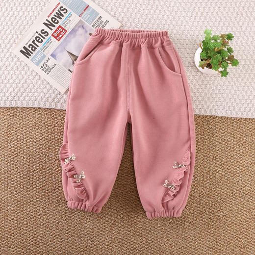 【柔软舒适，宝宝舒心穿，妈妈放心选】女童秋冬季加绒裤子 新款休闲宝宝冬天一体绒休闲裤 中小童保暖卫裤-QQ 商品图8