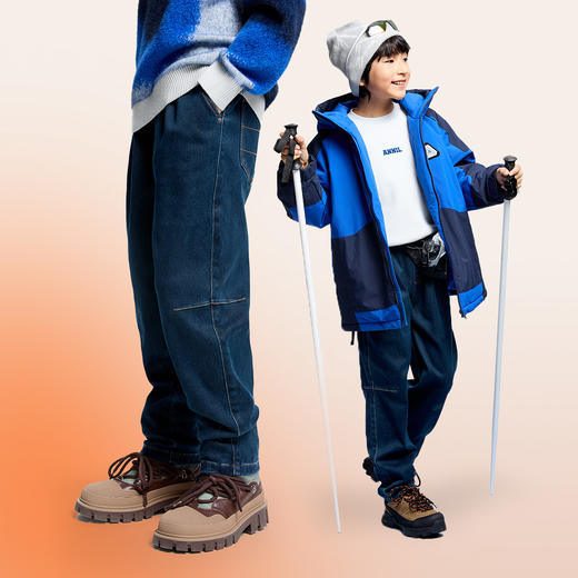 男童全腰牛仔夹裤冬季新款安奈儿童装EB446570 商品图1