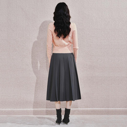 时尚复古百搭收腰褶裙半裙 商品图4