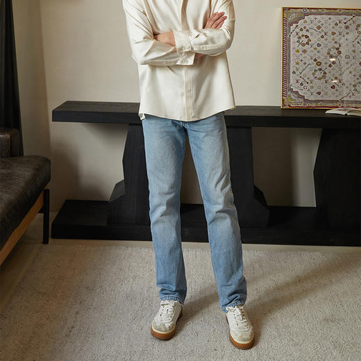 【顺丰包邮】02140 洛诗琳高端轻奢男士纯棉斜纹牛仔长裤1022 商品图2