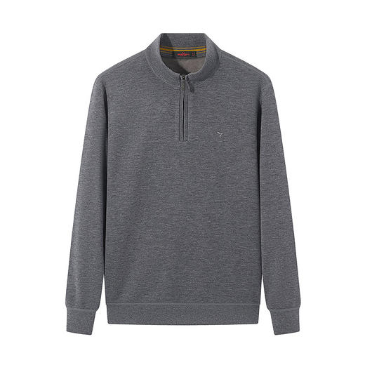 【加绒】柒牌毛衣男2024秋冬新款商务休闲含羊毛保暖半开立领毛衫	127Y70800 商品图4