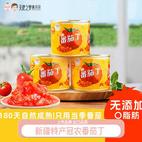 新疆特产冠农番茄丁 210g/罐新鲜去皮自然熟健康无添加罐头