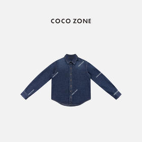 COCO ZONE 秋季高级感长袖翻领休闲牛仔衬衫CC1D2544