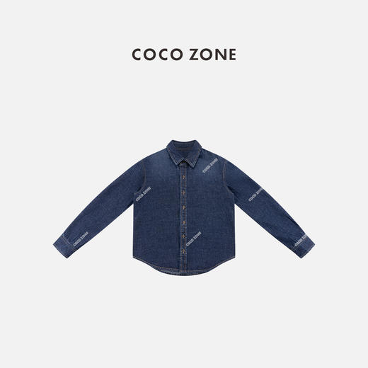 COCO ZONE 秋季高级感长袖翻领休闲牛仔衬衫CC1D2544 商品图0