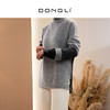 DONGLI&张继成联名款 中性风春秋针织半高领羊绒衫拼色宽松长袖  M111 商品缩略图1
