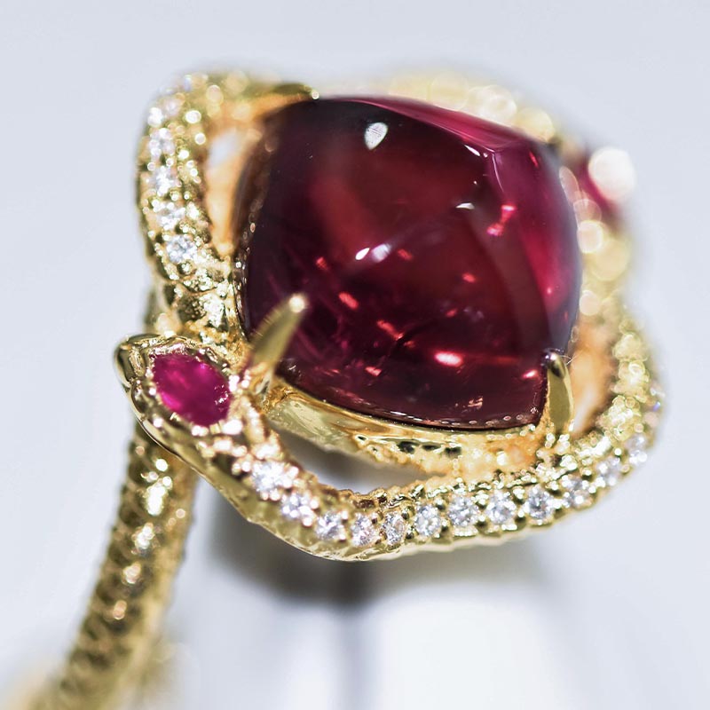 灵蛇献瑞碧玺蛇戒2025【需定制/40天】