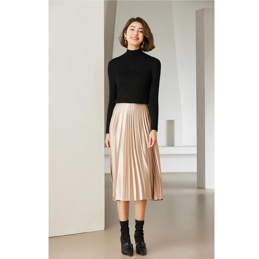 乔万尼新款秋冬内搭半高领黑色百搭上衣羊毛针织衫EM4M618 商品图5