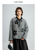 ForPoem 现货 24/FW原创设计可拆卸袖子两穿格纹绗缝皮花装饰棉服外套 商品缩略图3