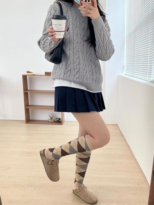 RalphLauren拉夫劳伦RL经典战马logo刺绣绞花纹麻花纽绳圆领长袖套头针织毛衣男女同款（BG） 商品图13