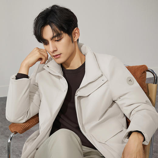 【鹅绒】柒牌立领羽绒服男2024冬季新款时尚休闲简约保暖羽绒外套	127E71120 商品图2