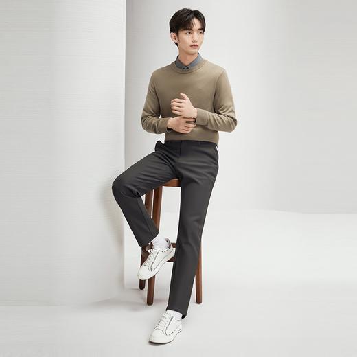 【复合加绒】柒牌弹力休闲裤男2024秋冬新款商务百搭直筒中腰男裤	127H72560 商品图3