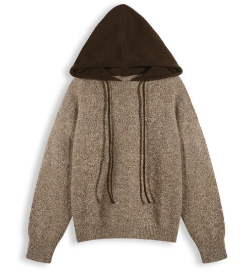 臣禾	撞色帽衫 拼色松驰感针织衫 【100%绵羊毛】JZ244090115 商品图5