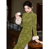 秋款显瘦复古改良加绒雪尼尔旗袍BJS1050 商品缩略图0