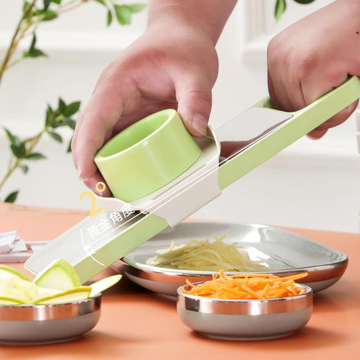 「七件套！多功能切菜板」家用切丝器厨房用品土豆丝刨丝器擦丝器不伤手细丝粗丝 商品图3