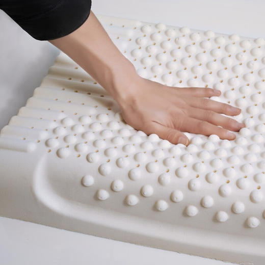 阿基里斯（Achilles）进口天然乳胶枕 成人 颈椎枕头 透气枕芯大颗粒 93%乳胶含量 卡其色 商品图0