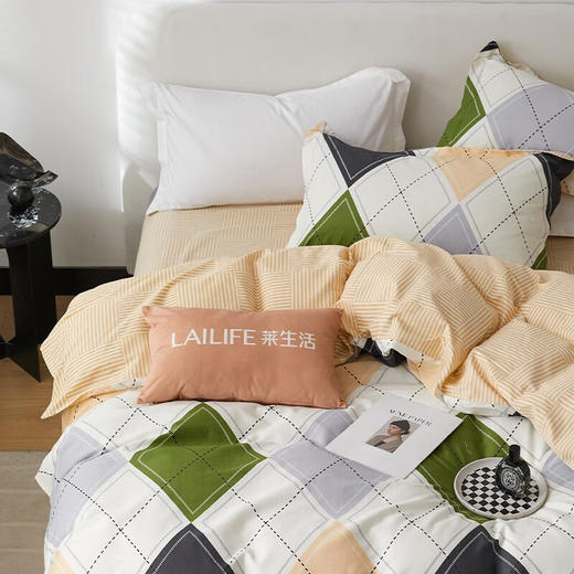 莱生活  全棉四件套-经典格致  200*230cm 商品图0
