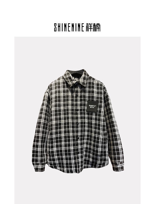 240473408黑白格纹棉服 商品图0