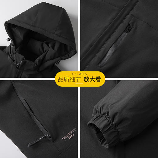 【可拆卸帽】【新款DK】大依优型大码男装棉服连帽户外棉衣夹克加肥加大休闲夹克胖子外套上衣 商品图2