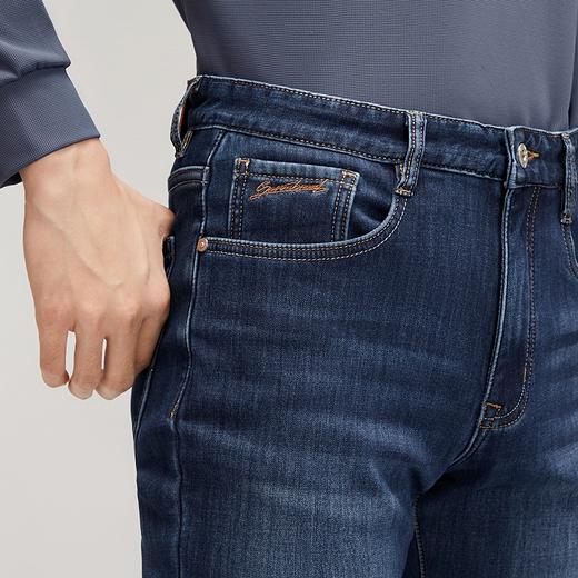 【加绒保暖】柒牌直筒牛仔裤男2024冬季厚款时尚休闲耐磨水洗长裤	127H72530 商品图2