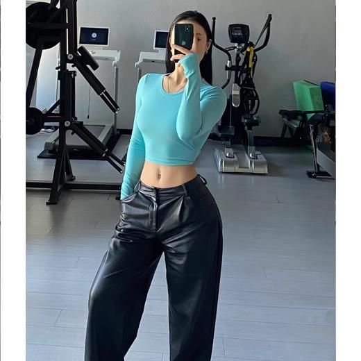 跃牌【小甜心】系列 露背镂空性感带胸垫瑜伽运动长袖T恤女9068 商品图2