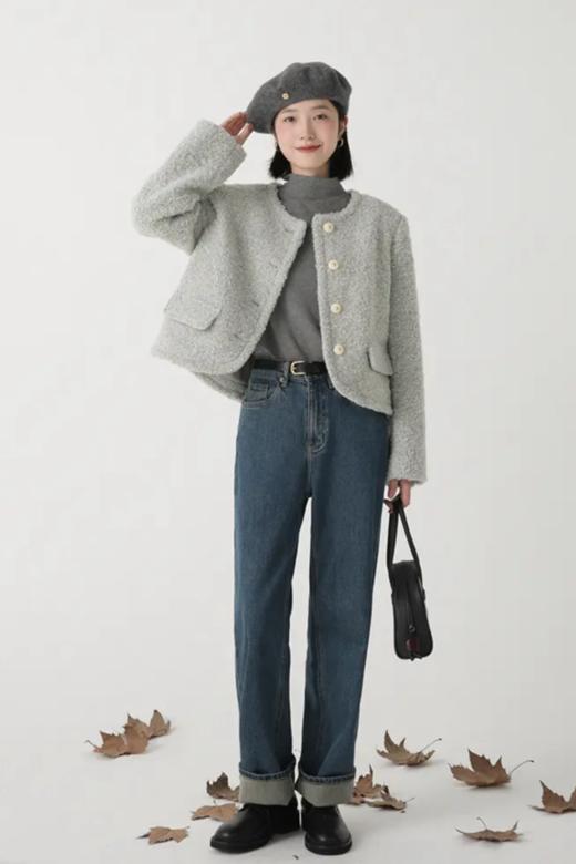 LNNNS 灰色圆领小香风短款外套 19236 商品图1