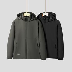 【可拆卸帽】【新款DK】大依优型大码男装棉服连帽户外棉衣夹克加肥加大休闲夹克胖子外套上衣