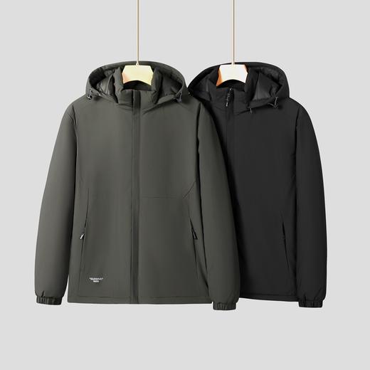 【可拆卸帽】【新款DK】大依优型大码男装棉服连帽户外棉衣夹克加肥加大休闲夹克胖子外套上衣 商品图0