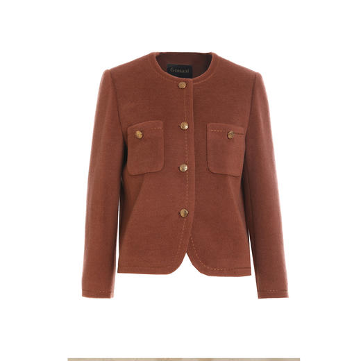 【100%绵羊毛】乔万尼秋冬新品100%羊毛短款大衣小香风外套EM4B501 商品图5