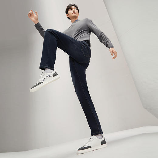 【高弹】柒牌水洗牛仔裤男2024秋冬新款时尚休闲中青年直筒长裤子	127H72520 商品图3