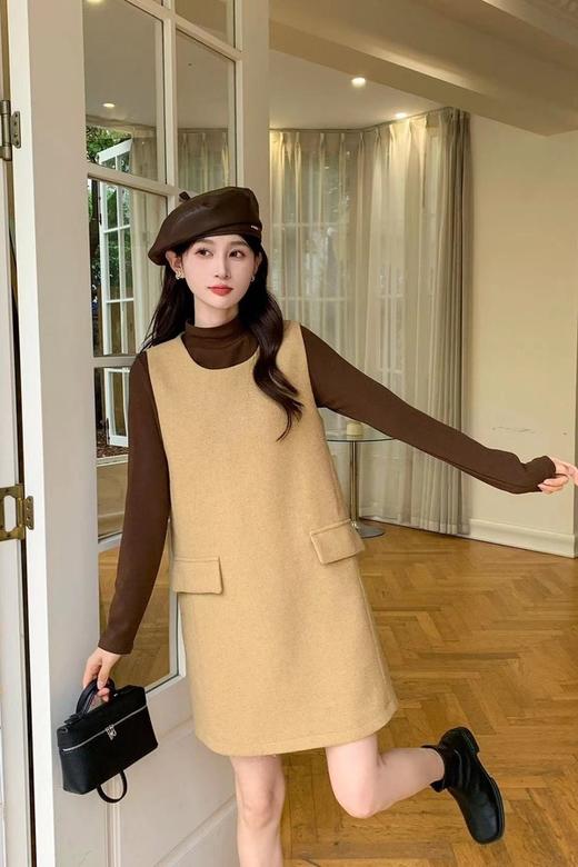 amadella 中领棕色美拉德背心裙套装 19257 商品图0