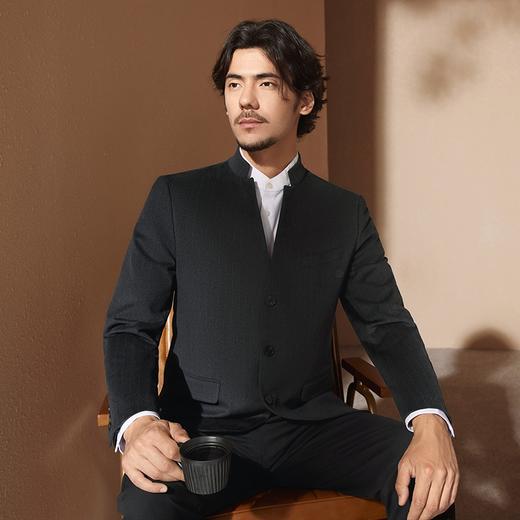 【中华立领】柒牌男士西服2024秋季新款商务休闲磨毛舒适西装外套	127C70590 商品图1