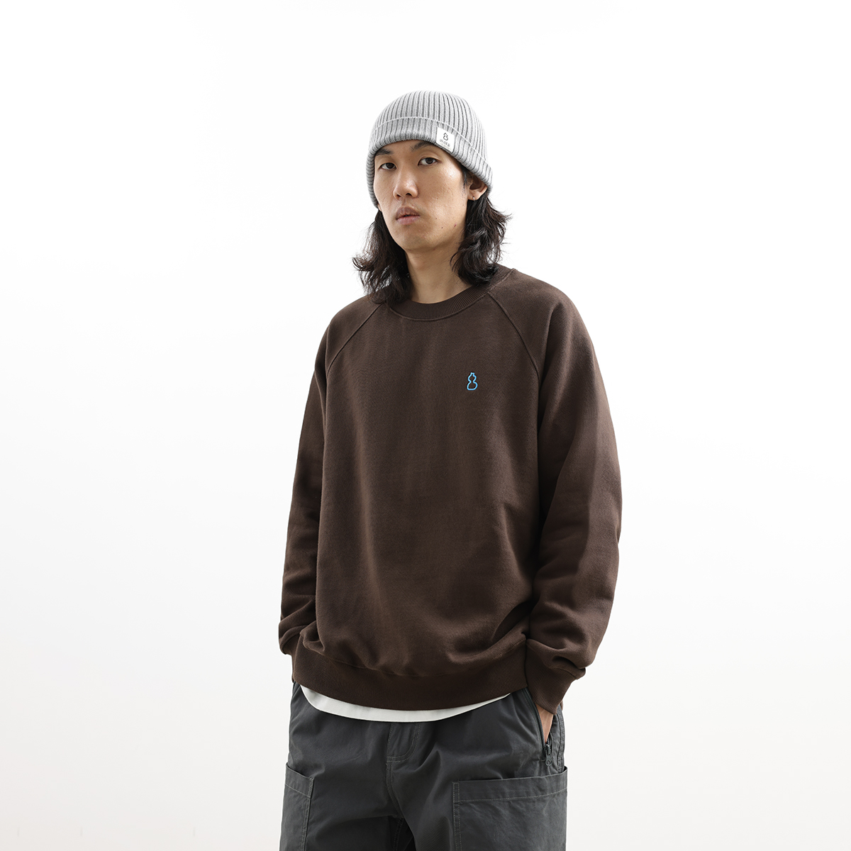 吃茶去chichaqu24秋冬重磅全棉圆领卫衣复古宽松加厚纯棉秋冬男女