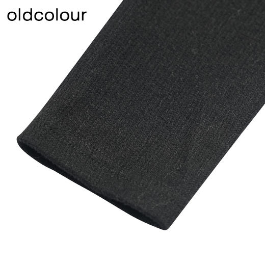 oldcolour冬新款皮质小黑裙针织拼接PU皮设计感连衣裙女P431002A1 商品图4