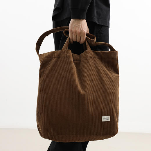 吃茶去chichaqu24秋冬灯芯绒单肩包托特包复古斜挎包袋男女百搭 商品图2