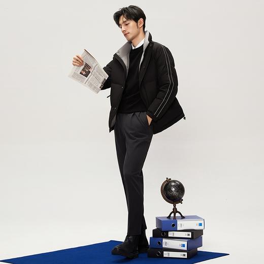 【鹅绒】柒牌羽绒服男2024冬季新款立领拼接石墨烯蓄热保暖外套潮	127E71170 商品图3