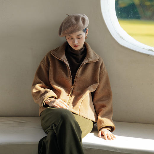 绽放335朵/荒野旅人短外套秋冬羊毛摇粒绒高领长袖保暖休闲上衣 商品图0