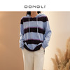 DONGLI&张继成 联名款  山羊绒 女士秋冬针织连帽衫宽松条纹长袖卫衣1-801 商品缩略图2