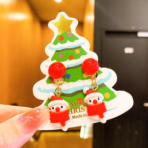 【圣诞节耳环】儿童耳夹可爱卡通圣诞老人麋鹿森系少女首饰耳环无儿洞女童耳饰。ry 商品图4