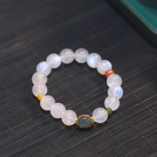 【宫里手串】天然水晶蓝月光石冰种手串10mm 商品图0