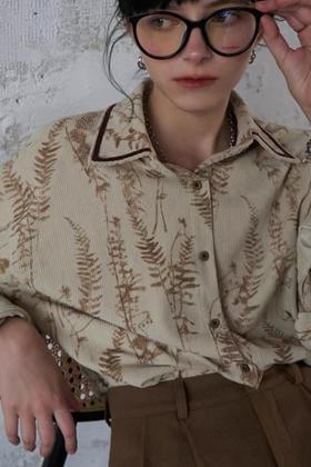 LNNNS 宽松设计感灯芯绒衬衣 19256