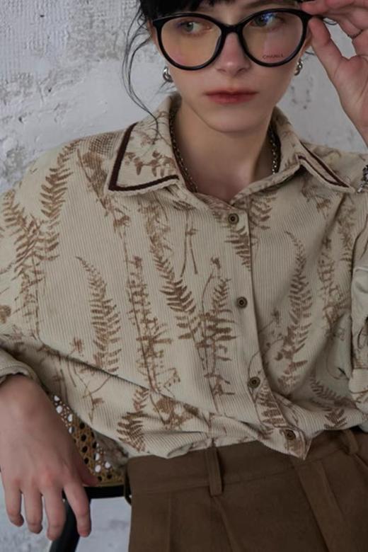 LNNNS 宽松设计感灯芯绒衬衣 19256 商品图0