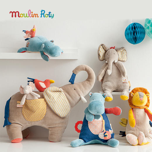 Moulin Roty 小象玩偶 多功能/启蒙玩偶 适合0岁以上 协助婴儿感官发育 可悬挂 森林和原野系列 法国品牌-658042 商品图2