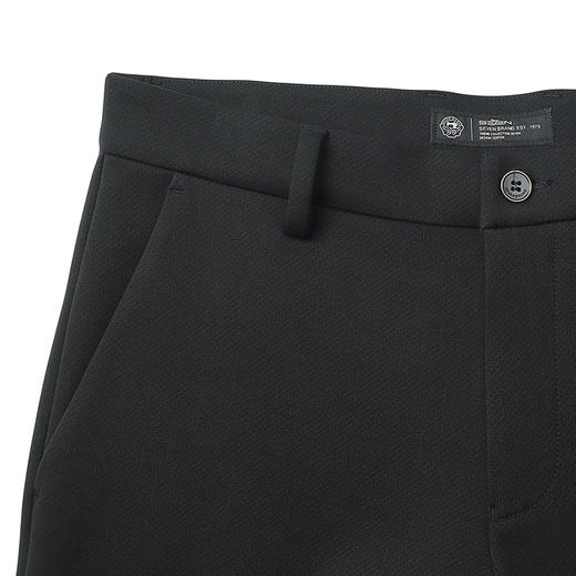 柒牌直筒休闲裤男2024秋冬厚款商务通勤黑色百搭中腰弹力男士长裤	127H70240 商品图2