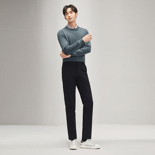 【远红外发热】柒牌男装休闲裤2024秋冬新品时尚花纱商务直筒长裤	127H72670 商品图3