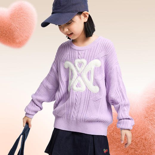 女童圆领针织衫冬季新款安奈儿童装EG444648 商品图2