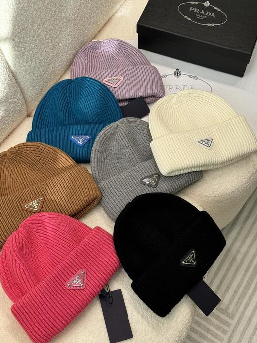 普拉达秋冬款翻边羊毛针织毛线帽高品质定制！（UT*COCO） 商品图0