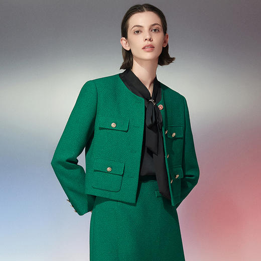 EITIE爱特爱春季新款时尚气质小香风短外套7703403 商品图3